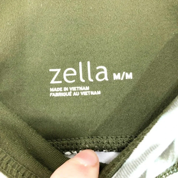 Zella Green & White Animal Print Crop Leggings Women's Size Medium - Picture 6 of 6